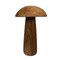 Wood Mushroom Statue 12.5 in Natural Solid Wood Freestanding Sculpture